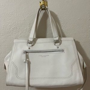 Marc Jacobs grained leather crossbody satchel, white